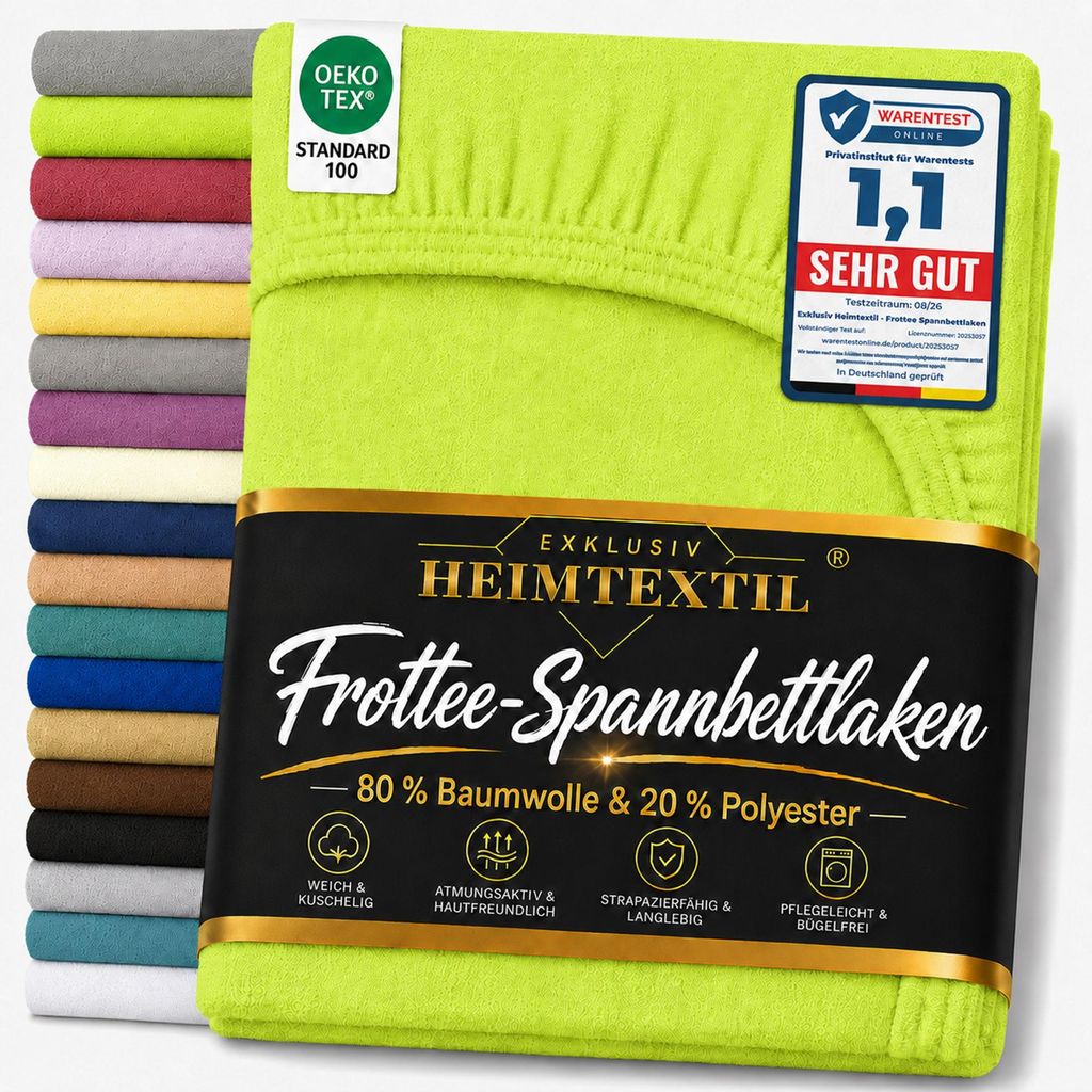 EXKLUSIV HEIMTEXTIL Frottee Spannbettlaken 120 x 200 cm Produktbild 