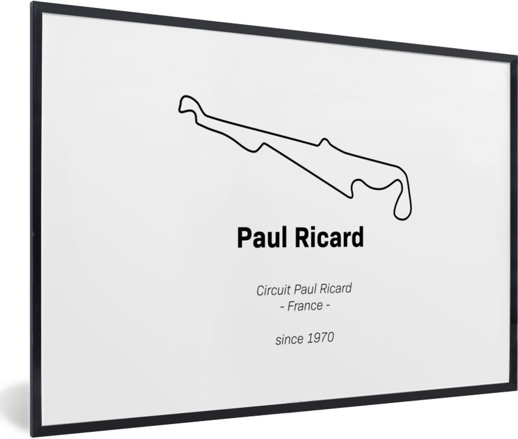 MuchoWow Gerahmtes Poster Formel 1 - Frankreich - Rennstrecke 90x60 cm - Poster mit Schwarzem Bilderrahmen Wandposter Rahmen Foto Bilder - Fotora...