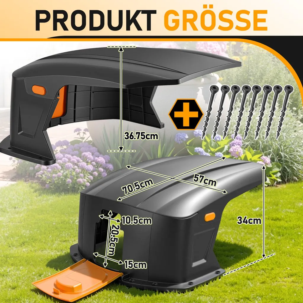 Garage Robot Tondeuse Ikodm - Toit Rabattable Haute Qualité 103x77cm