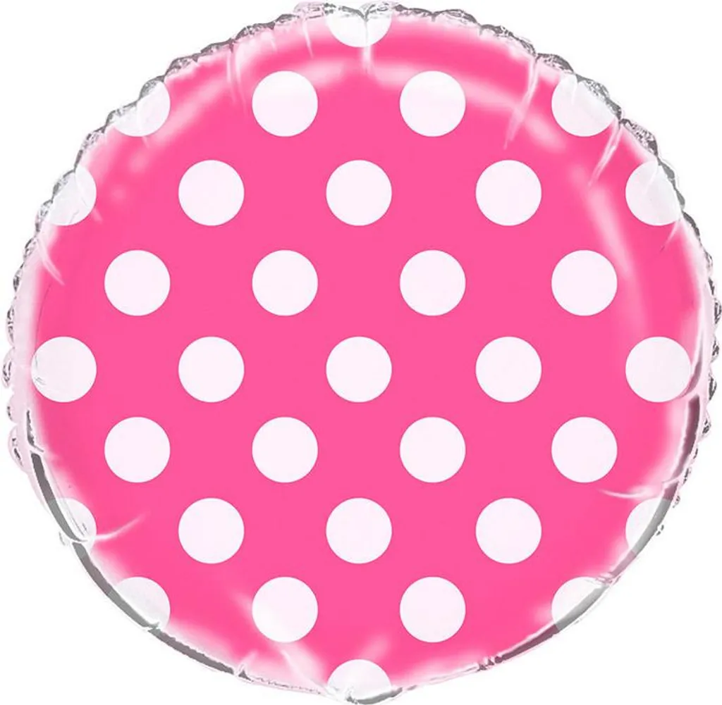 Ballon en aluminium 18 pouces Magenta Dots Ø45cm pour décoration fête