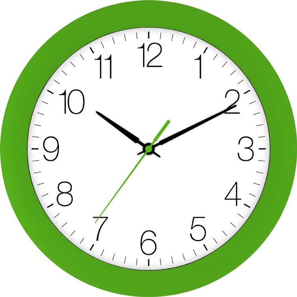 Grüne Funk-Wanduhr, 30 cm Gehäusedurchmesser, aus Produktbild 