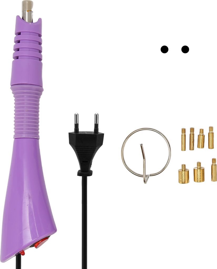 Hotfix-Applikator mit 7 Spitzen, Eisenringe, energiesparende DIY-Hotfix-Maschine aus Metall für Kleidung, Lila, 110–220 V