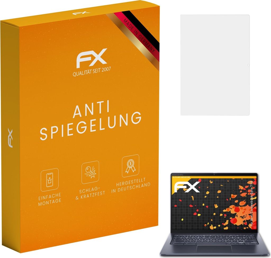 atFoliX FX-Antireflex 2x Schutzfolie kompatibel mit Acer Chromebook Spin 714 Displayfolie