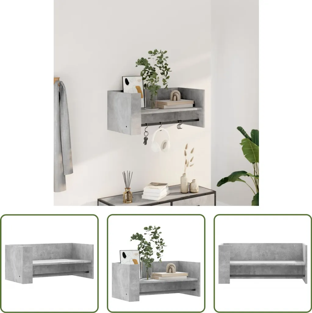 Mensola a Muro Grigio Cemento 70,5x35x30,5 cm | Arredo Design Moderno