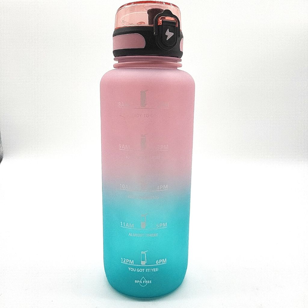 Grsta Trinkflasche 1,5 Liter - Trinkflasche Sport, BPA Frei, Trinkflasche Kohlensäure Geeignet, Auslaufsicher, Wasserflasche mit Filter und Zeitma...