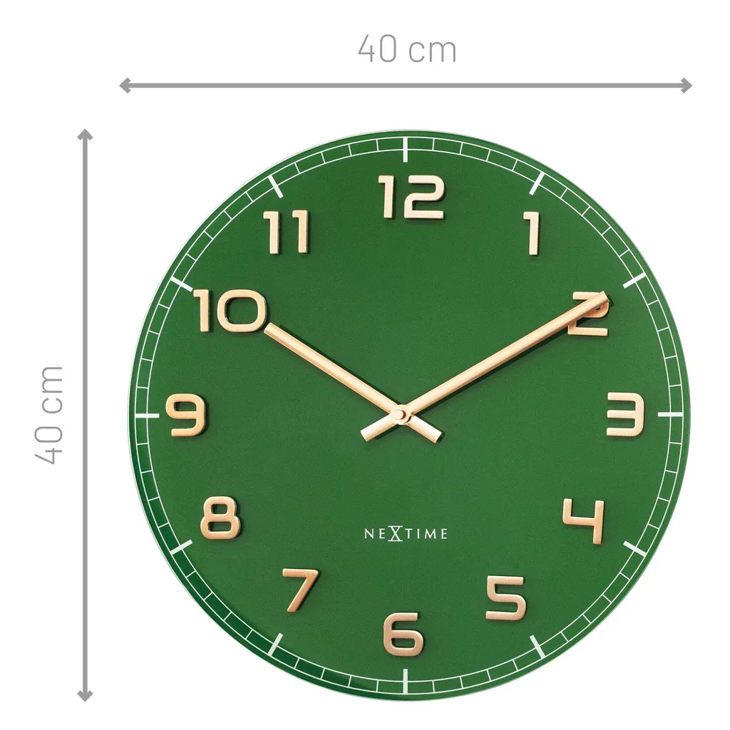 Horloge murale NeXtime 3314GC Classy Medium 40cm verte design chic