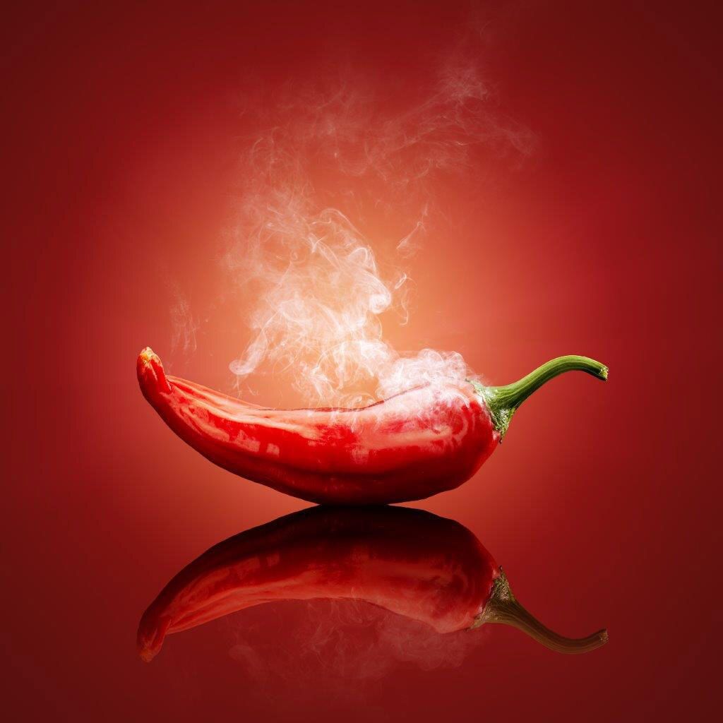 Glasbild 50x50cm Wandbild aus Glas Küche Chili Peperoni Produktbild 