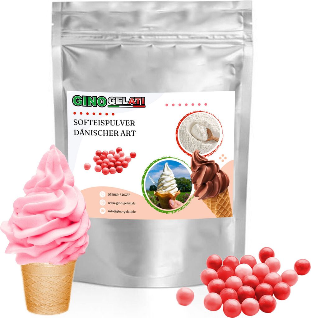 Kaugummi Rosa Dänisches Softeis Pulver 333 g