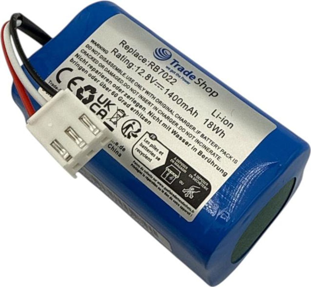 Trade-Shop Li-Ion Akku 12,8V / 1400mAh für Severin RB7000 Serie, 7025000, Chill RB 7022, RB 7025, RB 7720 / Ersatzteil für Saugroboter