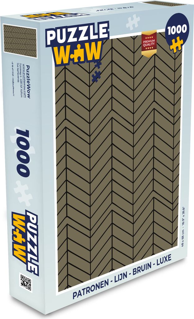 MuchoWow Puzzle 1000 Teile Muster - Linie - Braun - Luxus - Spielzeug - Alt und Jung - Spiele - Puzzeln