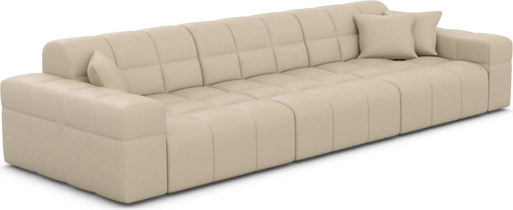 Kunstleder 4-Sitzer Couch Nivara Beige