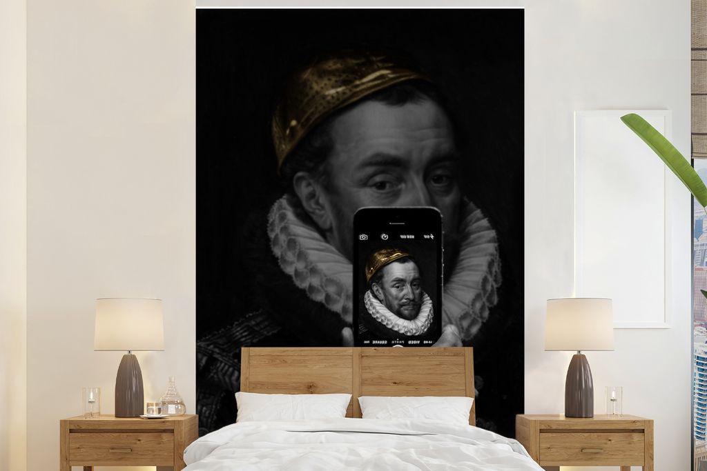 MuchoWow Fototapete für Wohnzimmer oder Schlafzimmer Wandtapete Vinyl Motivtapete Wilhelm von Oranien - Adriaen Thomasz - Smartphone - 180x280 c...