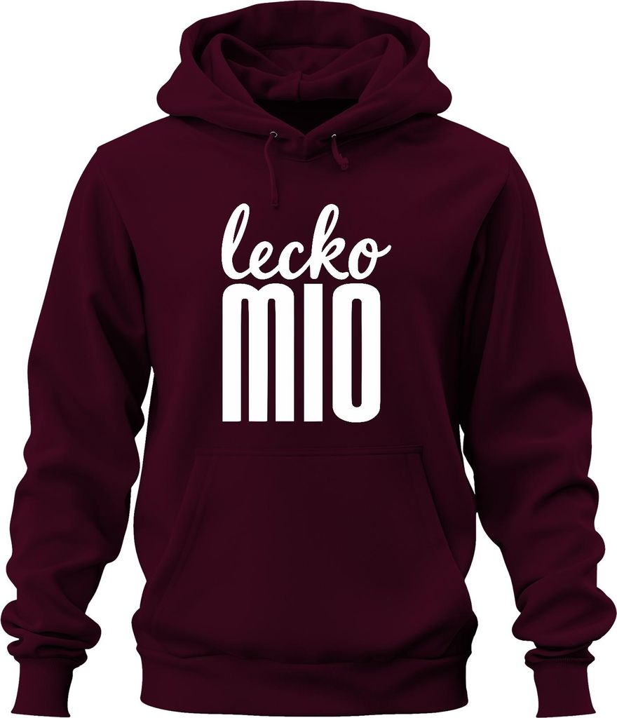 lecko mio lustiger Spruch bayerisch Dialekt Geschenk Retro Humor Uni Hoodie Kapuzenpullover, Burgundy, L