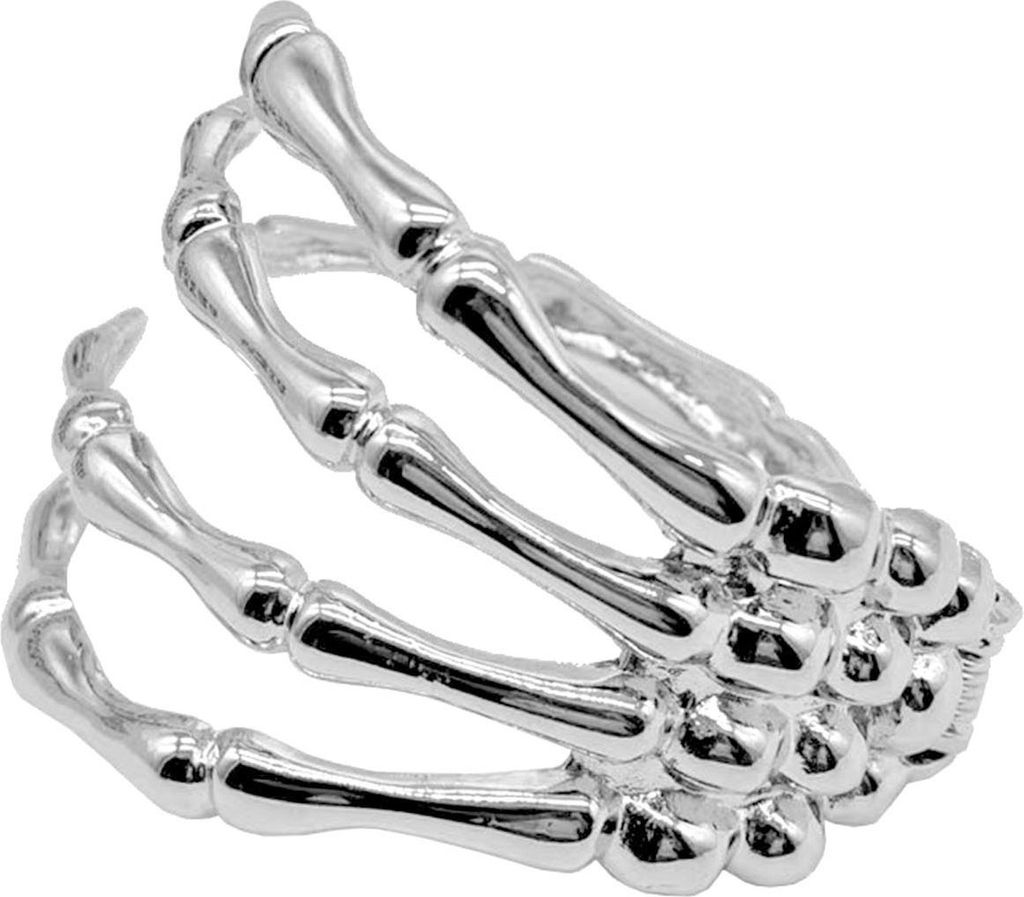 Teufelskralle Armband Gothic Geisterhand Retro Totenkopf Skelett Hand Armreif Offene Knochen Armmanschette Halloween Kostüm Accessoire Party Schmuck