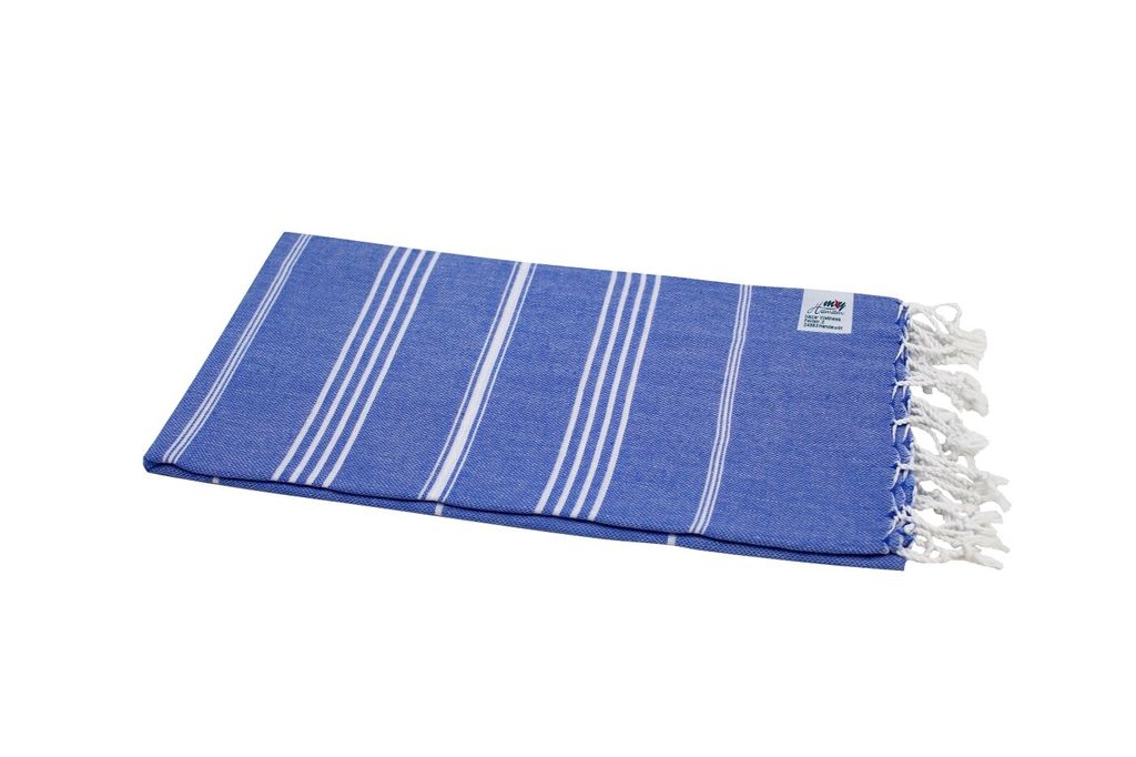 Hamam Handtuch Saunatuch blau "Sultan Style" mit Fransen Produktbild 