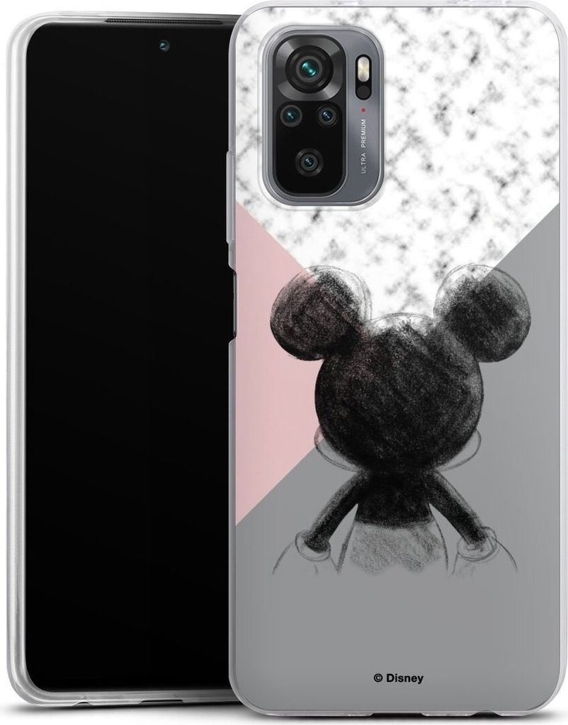 DeinDesign Slim Hülle für Xiaomi Redmi Note 10S Silikon Case Ultra Dünn Handyhülle Disney Marmor Mickey Mouse