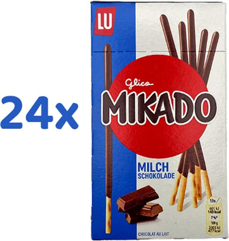 Mikado chocolat au lait paquet de 24 (24x75g paquet) Image du produit 
