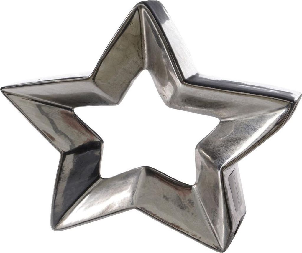 Dekoaufsteller Stern Dolomit silber 24 x 6 x 24 cm