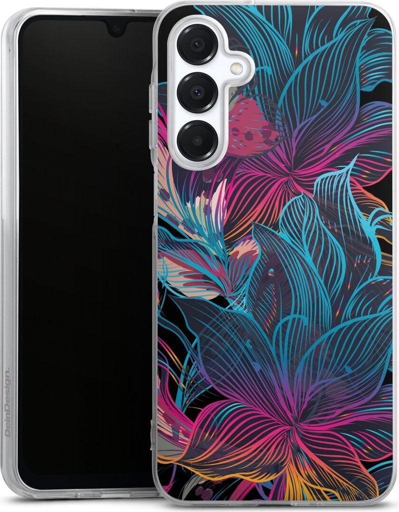 DeinDesign Handyhülle für Samsung Galaxy A16 5G Silikon Hülle Case Smartphone Schutzhülle Blumen Neon bunt