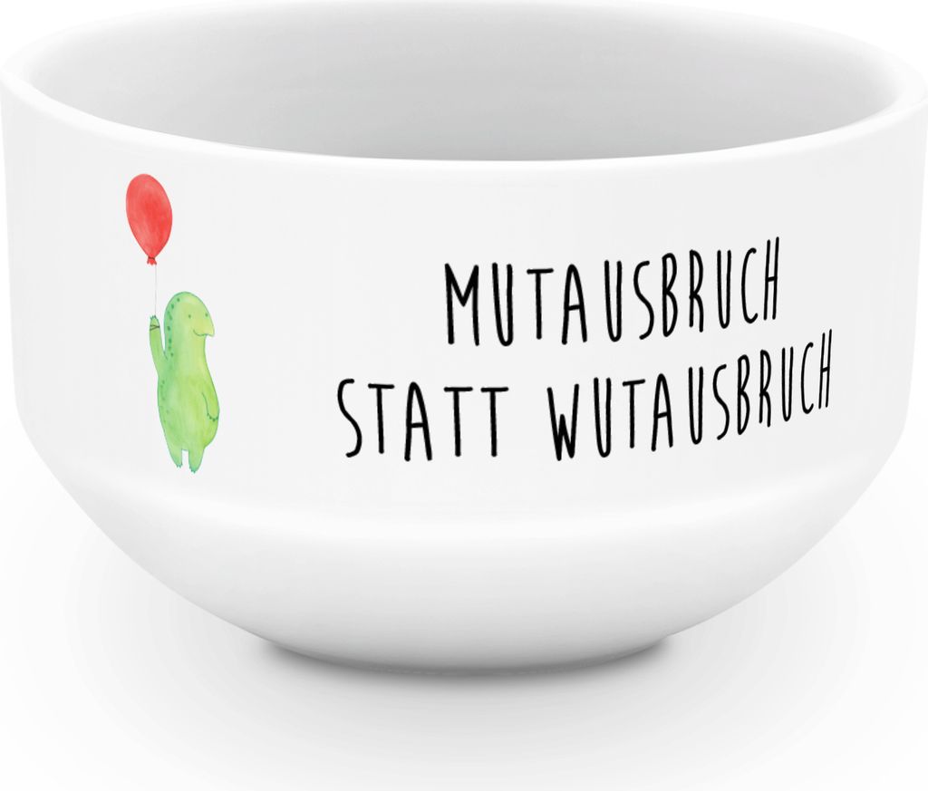 Mr. & Mrs. Panda schale Schildkröte Luftballon - Weiß - Geschenk, reisschale, Motivationsspruch, Schildkröten, Obstschale, Snackschale, suppensc...