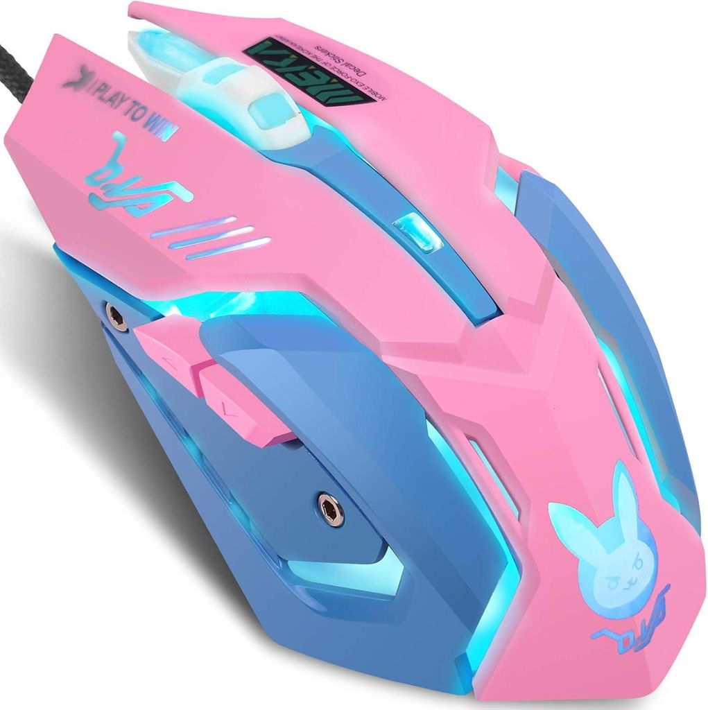 Iulonee Wired Gaming Mouse USB Stille 7 Farben Optische Spiel Mäuse Hintergrundbeleuchtung Ergonomisch in voller Größe 3200 DPI PC Computer Lapt...