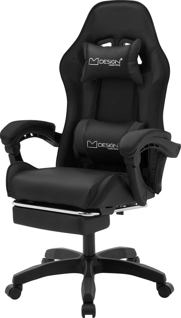 ML-Design Gaming Stuhl mit Fußstütze, Schwarz aus Produktbild 