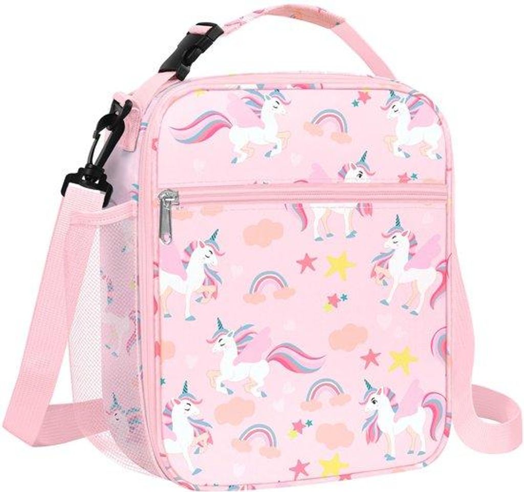 Wasserdichte Lunchbox Rosa für Mädchen, Isolierte Koeltas für Picknick, Schule