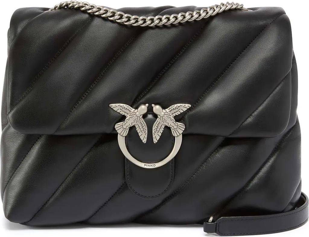 Sac Pinko Love Puff Big CL en cuir Nappa souple et boucles argentées