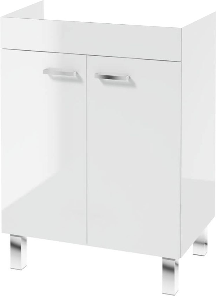 Szafka Łazienkowa Biała Stojąca 60x45 pod Umywalkę Połysk 2 Zdjęcie produktu 