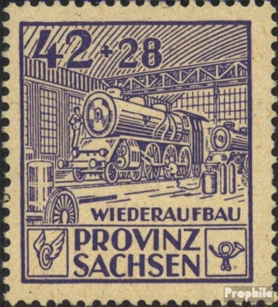 Briefmarken Sowjetische Zone (All.Bes.) 1946 Mi 89VIII, Linie in der Verstrebung gebrochen postfrisch Wiederaufbau