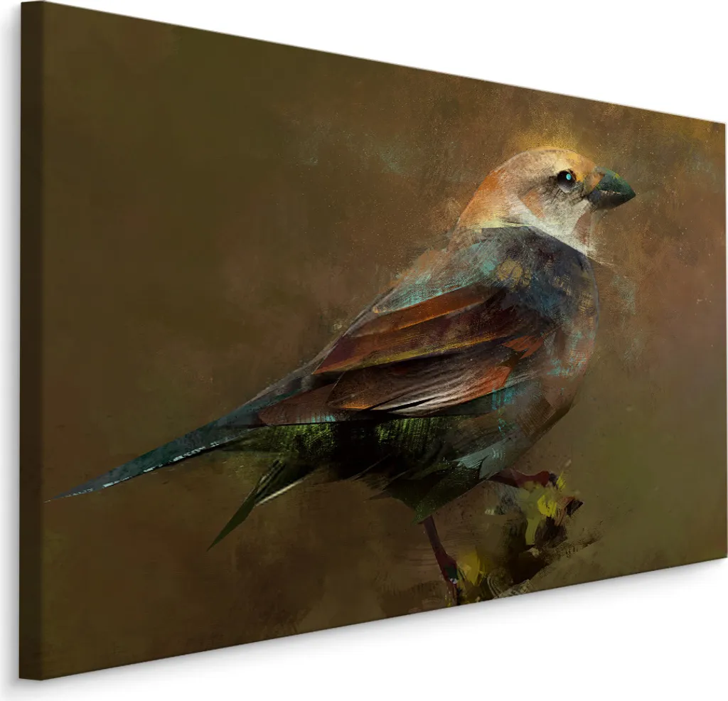 Quadro su Tela XXL 90x60 cm Uccelli Natura Acquerello - Stampa d'Arte