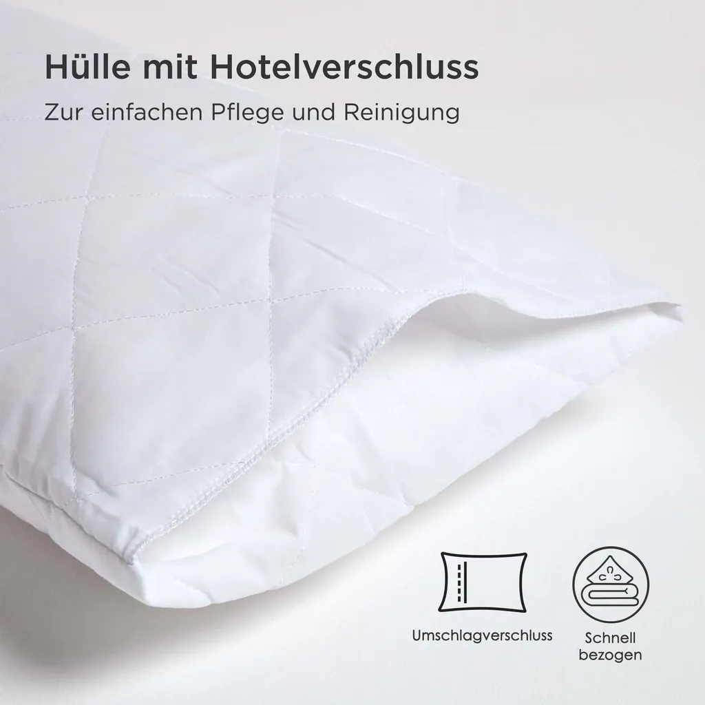 Taies d'oreiller matelassées avec fermeture hôtel 48x74 cm en lot de 10 - 3