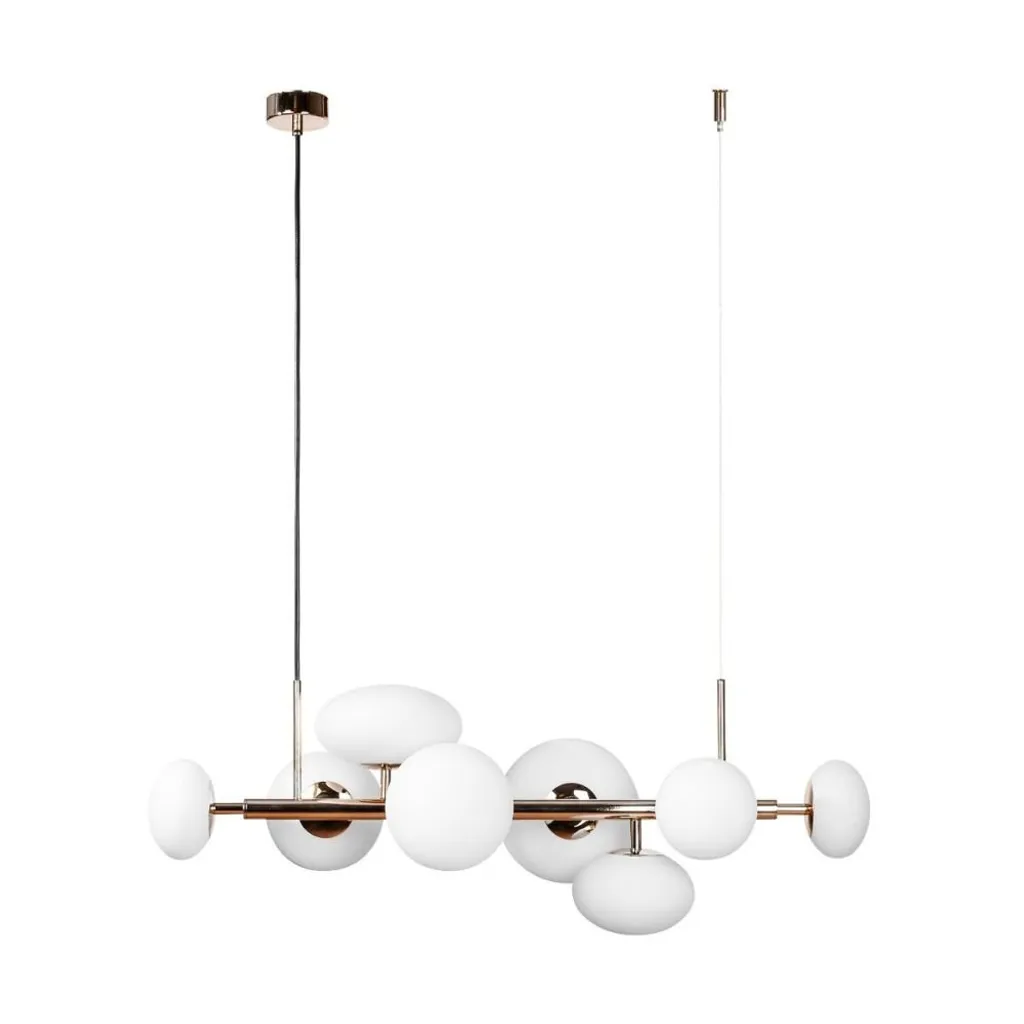 Éclairage salon chic avec le grand lustre design 8 lumières G9 OMI