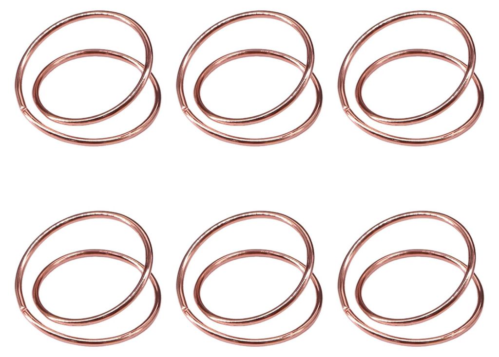 6/12 goldene Serviettenringe aus Legierung mit Spiraldesign, inklusive Schnallen, für Tischdekoration bei Familienessen, Hochzeiten und Partys
