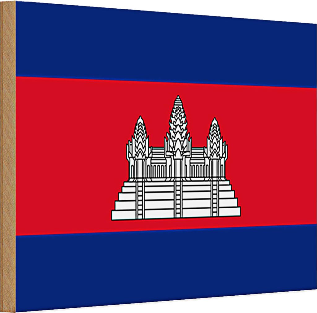 Holzschild Flagge Kambodscha 30x20cm Flag of Cambodia