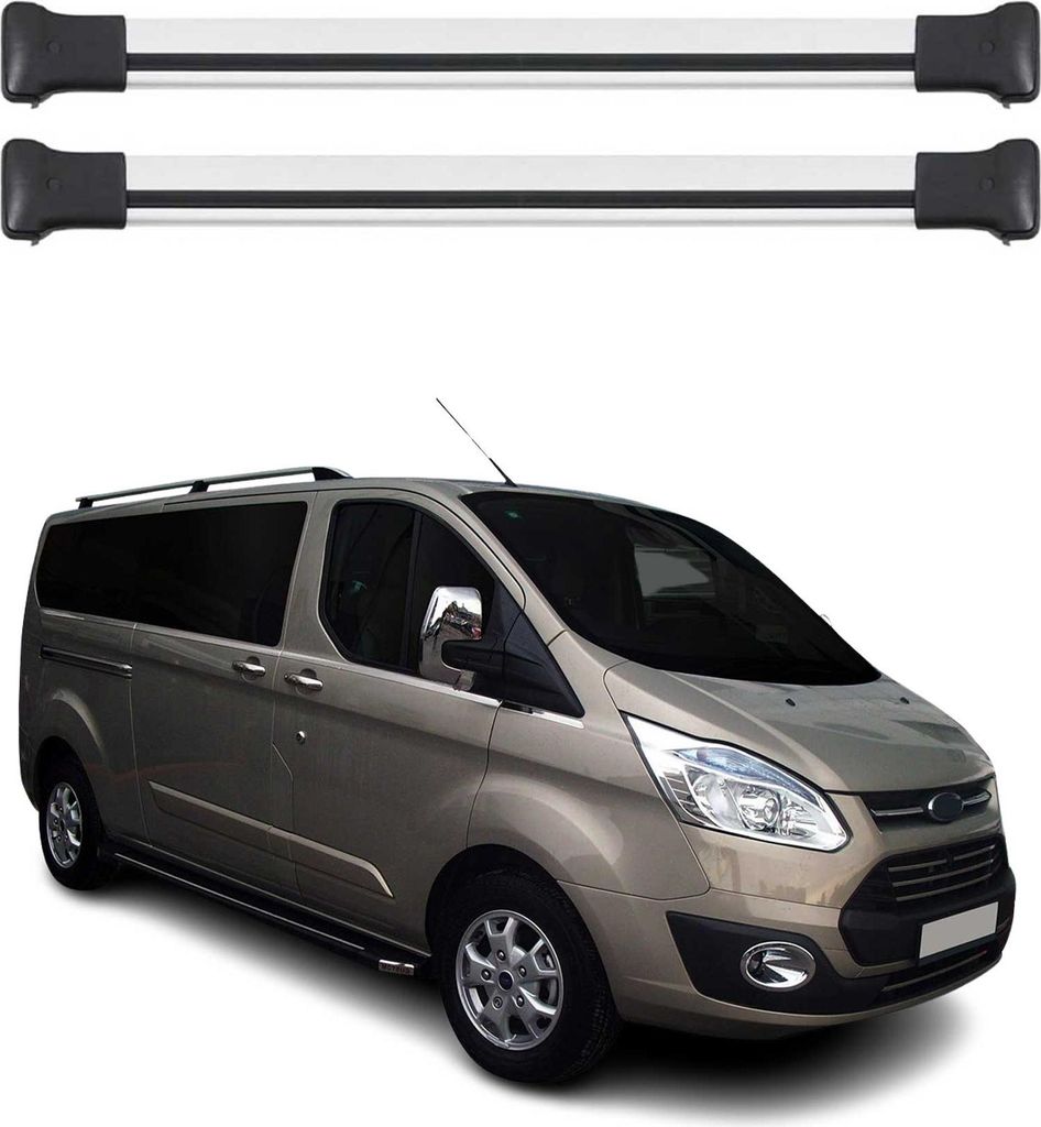 Dachträger für Ford Transit Custom / Tourneo Custom 2013-2022 75kg Alu Silber 2x