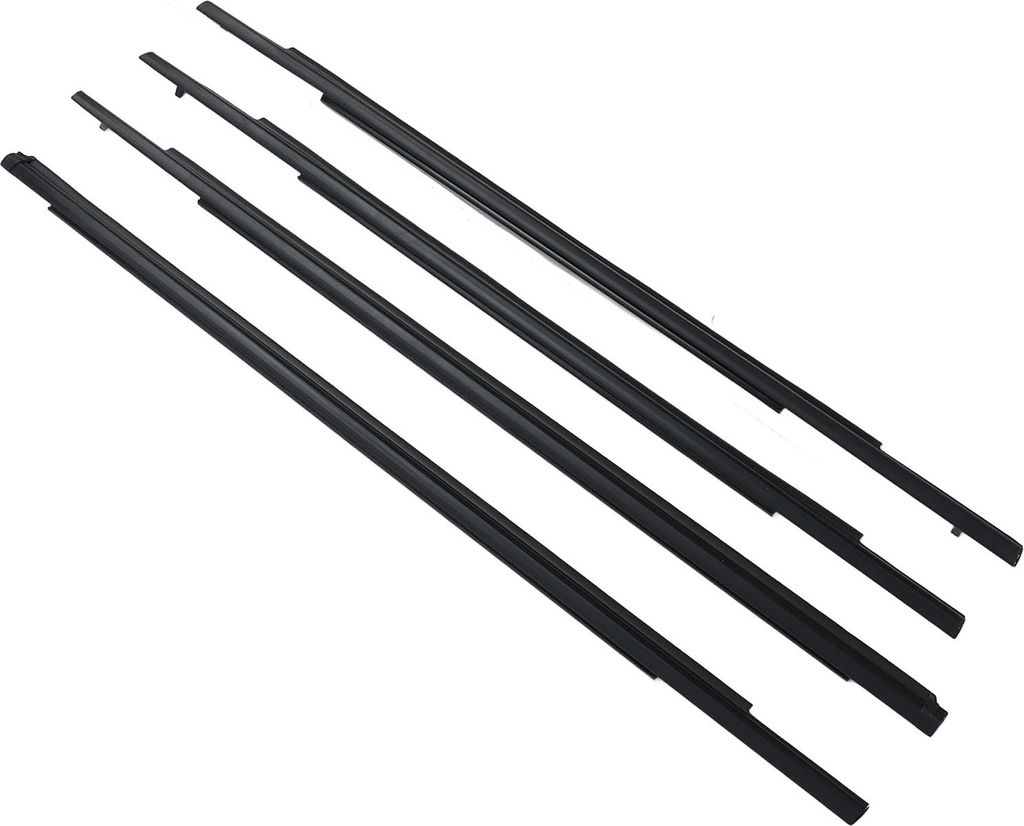 4-teiliges Set für vordere und hintere Türgurte, schwarzes Autofenster-Zierdichtungs-Gummi-Set für Outlander ASX RVR
