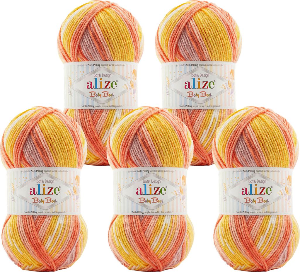 500g Baby Wolle Strickgarn ALIZE Baby Best Batik Antipilling, unterschiedliche Farben