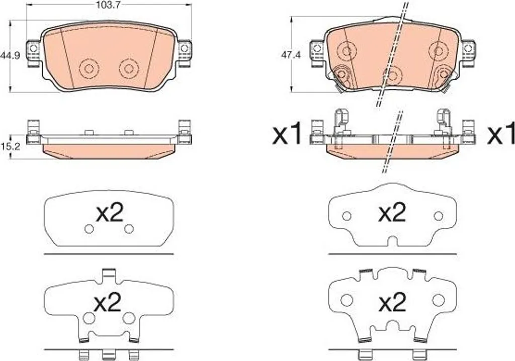 Plaquettes de frein TRW GDB3617 pour Qashqai X-Trail et Kadjar OE D40604CA0A