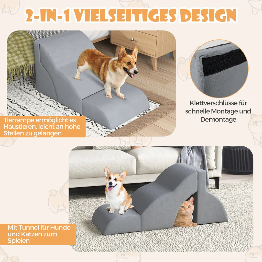 Escalier pour chien pour canapé et lit - Aide à la montée mousse - 2
