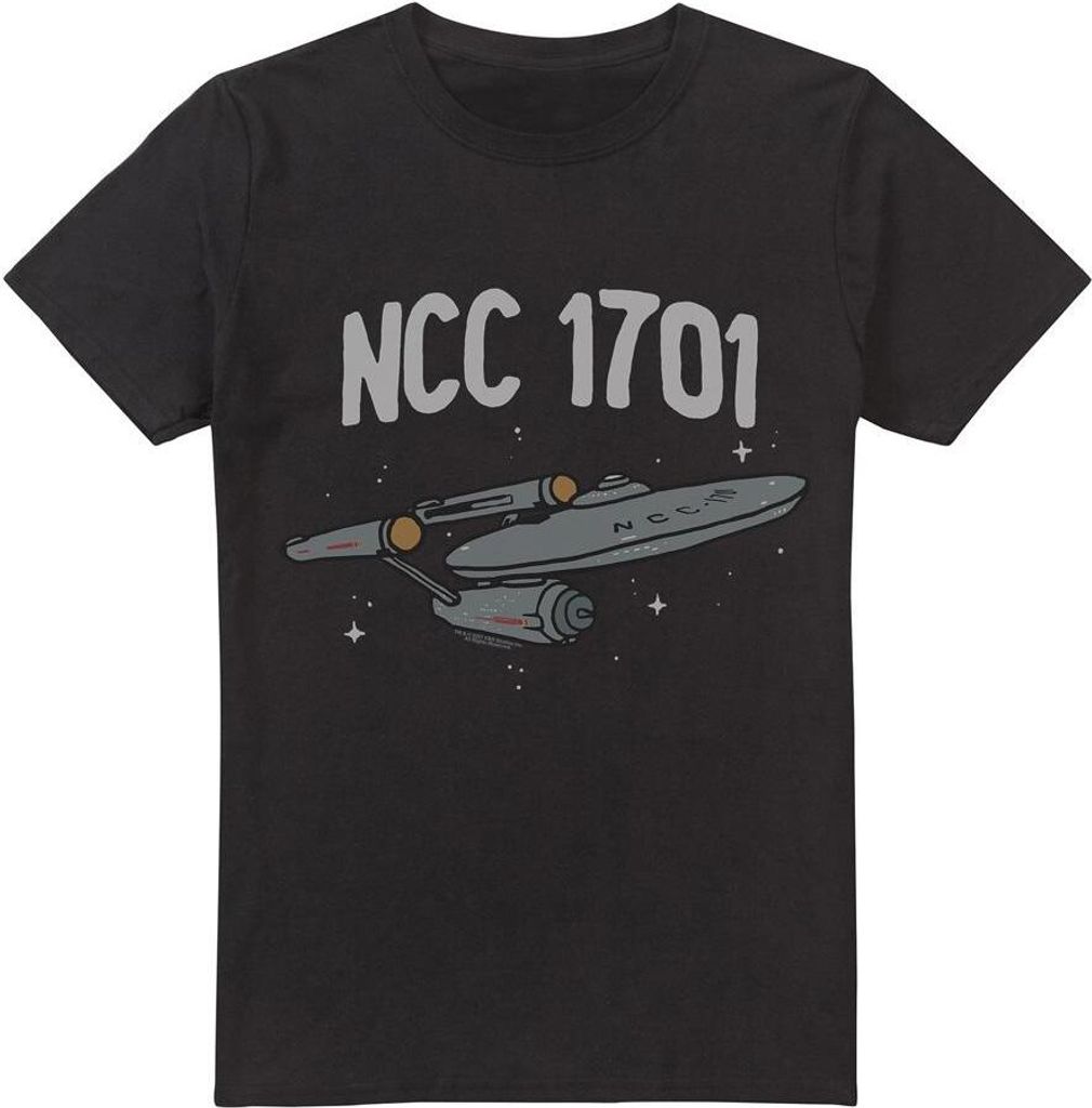 Star Trek - "The First Enterprise" T-Shirt für Herren TV5644 (L) (Schwarz)