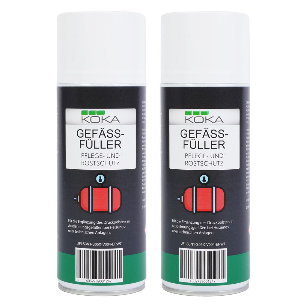 Two cans of KOKA Gefäß-Füller are displayed side-by-side against a white background.