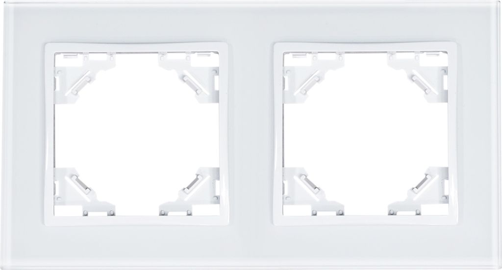 2-fach Glas Rahmen horizontal QUADRA weiß