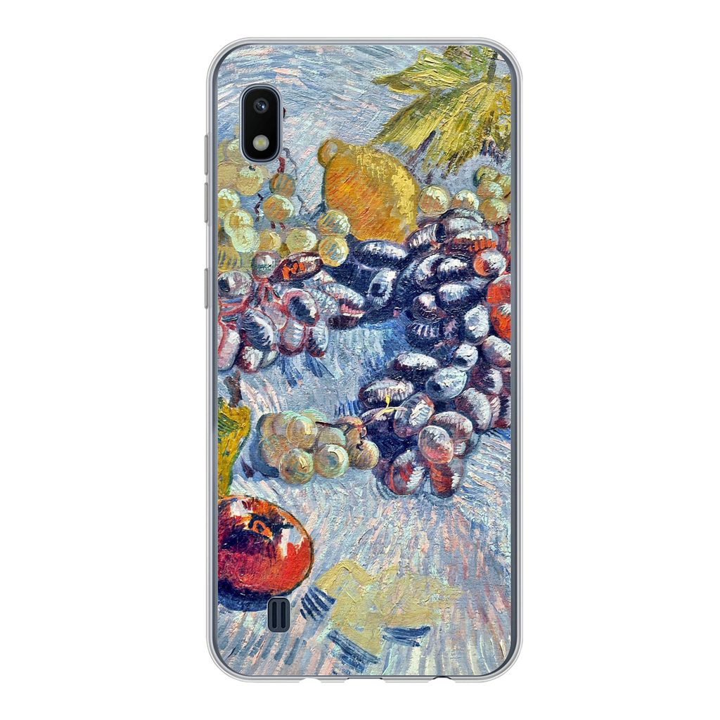 MuchoWow Handyhülle Schutzhülle Hülle für Samsung Galaxy A10 Weintrauben, Zitronen, Birnen und Äpfel - Vincent van Gogh Silikon Softcase Han...