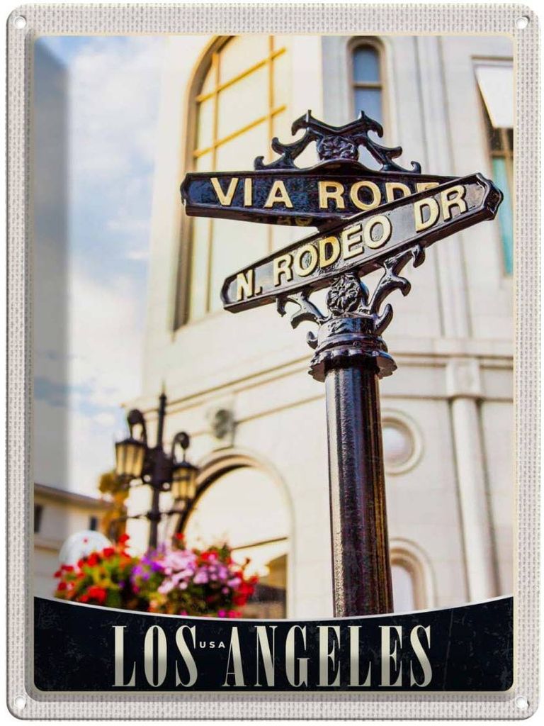 vianmo Blechschild 40x30 cm Los Angeles USA Urlaub Amerika Trip Bildmotiv Reisemotiv Abenteuer Reisen