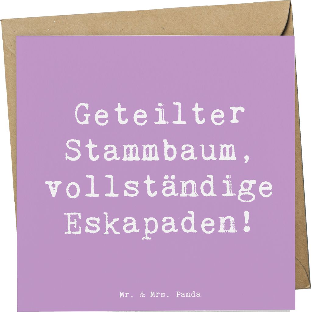 Mr. & Mrs. Panda Grußkarte Spruch Halbbruder Eskapaden - Lavendeltraum - Geschenk, faltkarte, Geburtstage, anlasskarte, Geschenke, Schabernack, Ab...