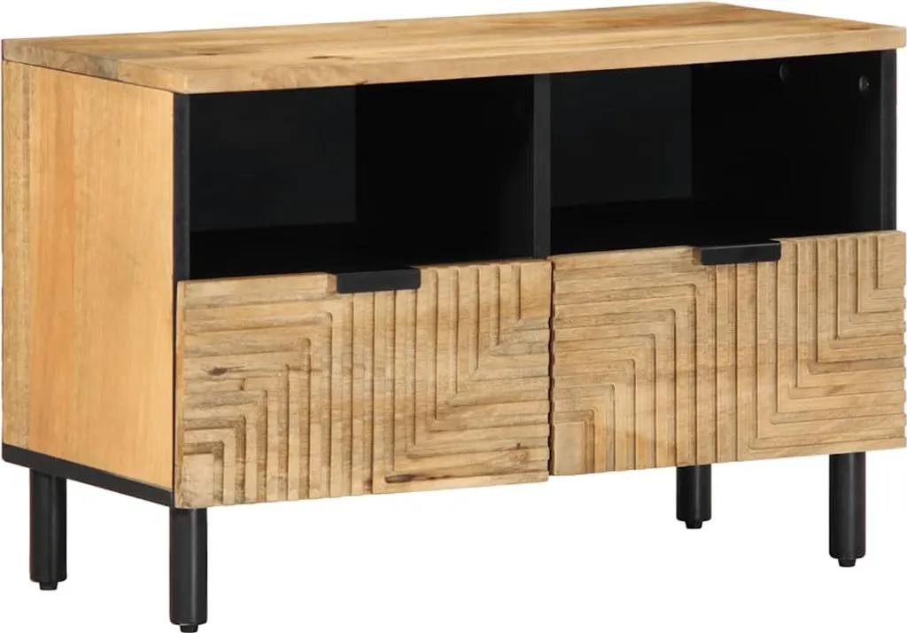Mobile Porta TV Marrone 70x33x46 cm - Legno Massello di Mango Naturale
