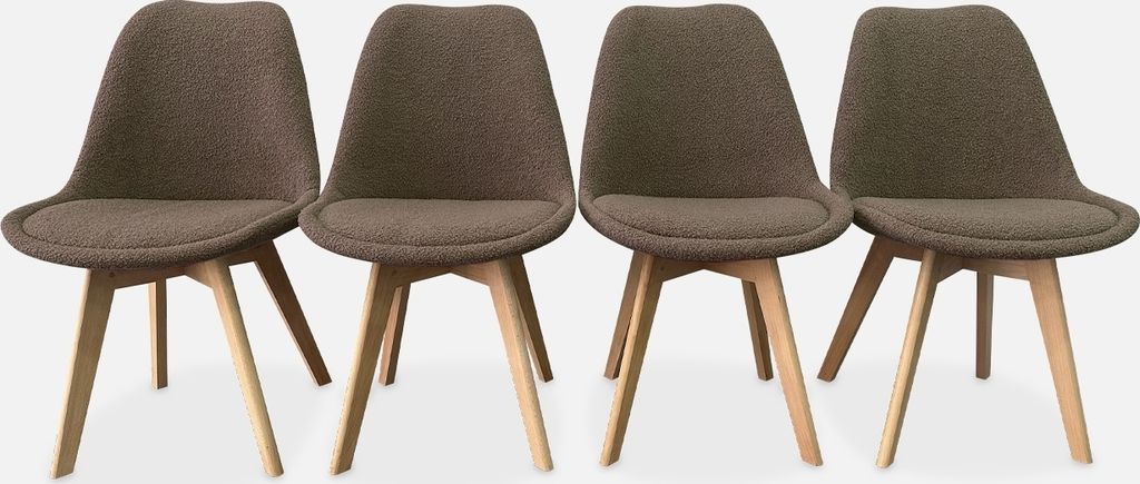 sweeek - 4er-Set skandinavische Stühle mit Holzbeinen - Produktbild 3
