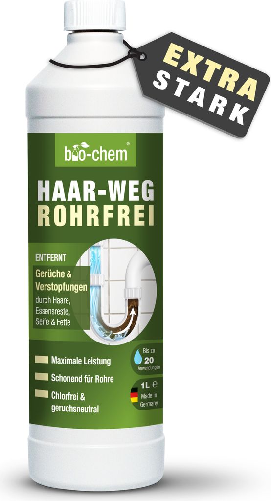 bio-chem Haar-Weg Abflussfrei – Abflussreiniger EXTRA STARK Produktbild