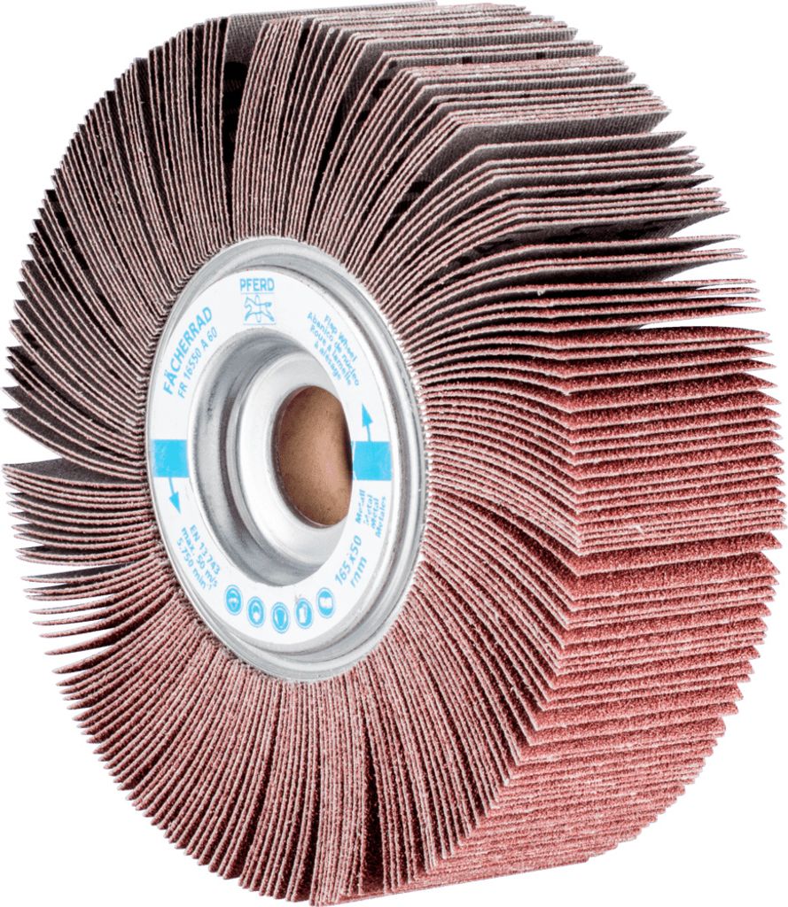 PFERD TOOLS Lamellenschleifrad FR Ø 165x50mm Bohrung Ø 25,4 mm A60 für universelle Anwendung